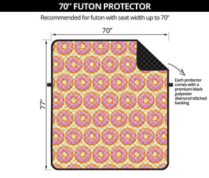 Pink Glazed Donut Pattern Print Futon Protector