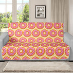 Pink Glazed Donut Pattern Print Futon Protector