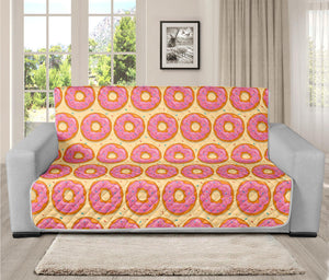 Pink Glazed Donut Pattern Print Futon Protector