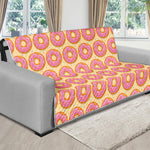 Pink Glazed Donut Pattern Print Futon Protector