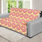 Pink Glazed Donut Pattern Print Futon Protector