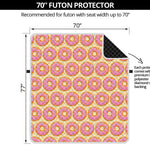 Pink Glazed Donut Pattern Print Futon Protector