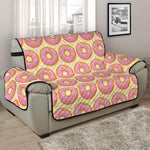 Pink Glazed Donut Pattern Print Half Sofa Protector