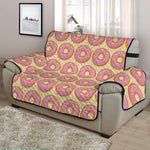 Pink Glazed Donut Pattern Print Half Sofa Protector