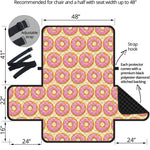 Pink Glazed Donut Pattern Print Half Sofa Protector