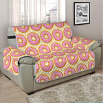 Pink Glazed Donut Pattern Print Half Sofa Protector