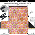 Pink Glazed Donut Pattern Print Loveseat Protector