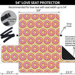 Pink Glazed Donut Pattern Print Loveseat Protector