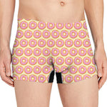 Pink Glazed Donut Pattern Print Men's Boxer Briefs