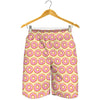 Pink Glazed Donut Pattern Print Men's Shorts