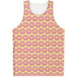 Pink Glazed Donut Pattern Print Men's Tank Top