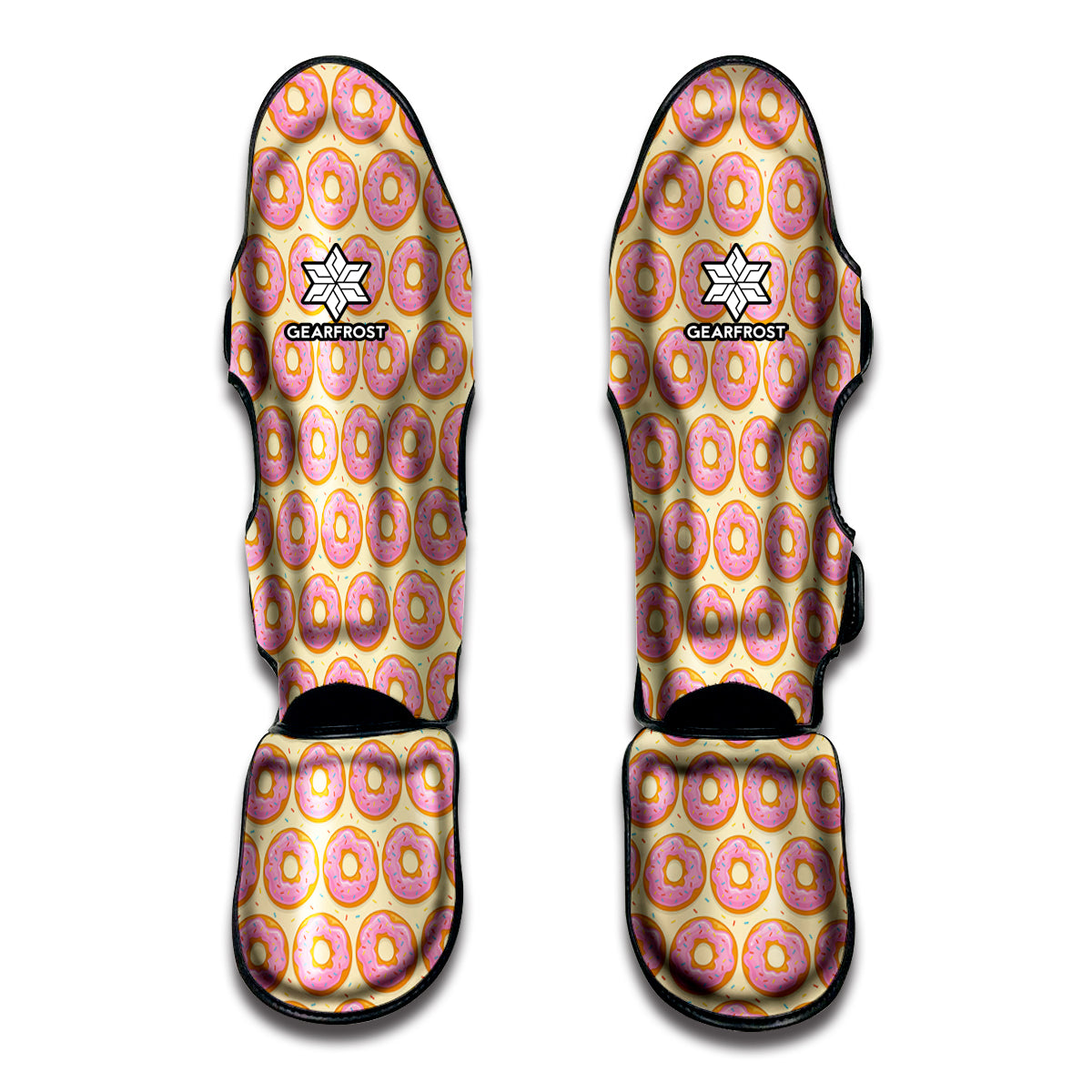 Pink Glazed Donut Pattern Print Muay Thai Shin Guard