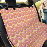 Pink Glazed Donut Pattern Print Pet Car Back Seat Cover