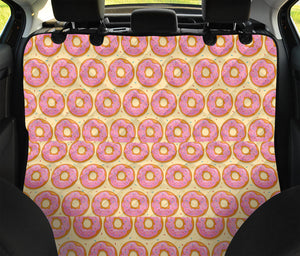 Pink Glazed Donut Pattern Print Pet Car Back Seat Cover