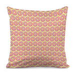 Pink Glazed Donut Pattern Print Pillow Cover