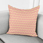 Pink Glazed Donut Pattern Print Pillow Cover