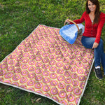 Pink Glazed Donut Pattern Print Quilt