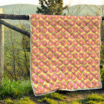 Pink Glazed Donut Pattern Print Quilt