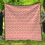 Pink Glazed Donut Pattern Print Quilt