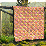 Pink Glazed Donut Pattern Print Quilt