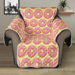 Pink Glazed Donut Pattern Print Recliner Protector