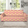 Pink Glazed Donut Pattern Print Sofa Slipcover