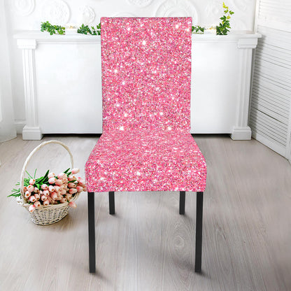 Pink Glitter Artwork Print Dining Chair Slipcover