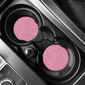 Pink (NOT Real) Glitter Print Car Coasters