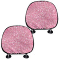 Pink (NOT Real) Glitter Print Car Headrest Covers
