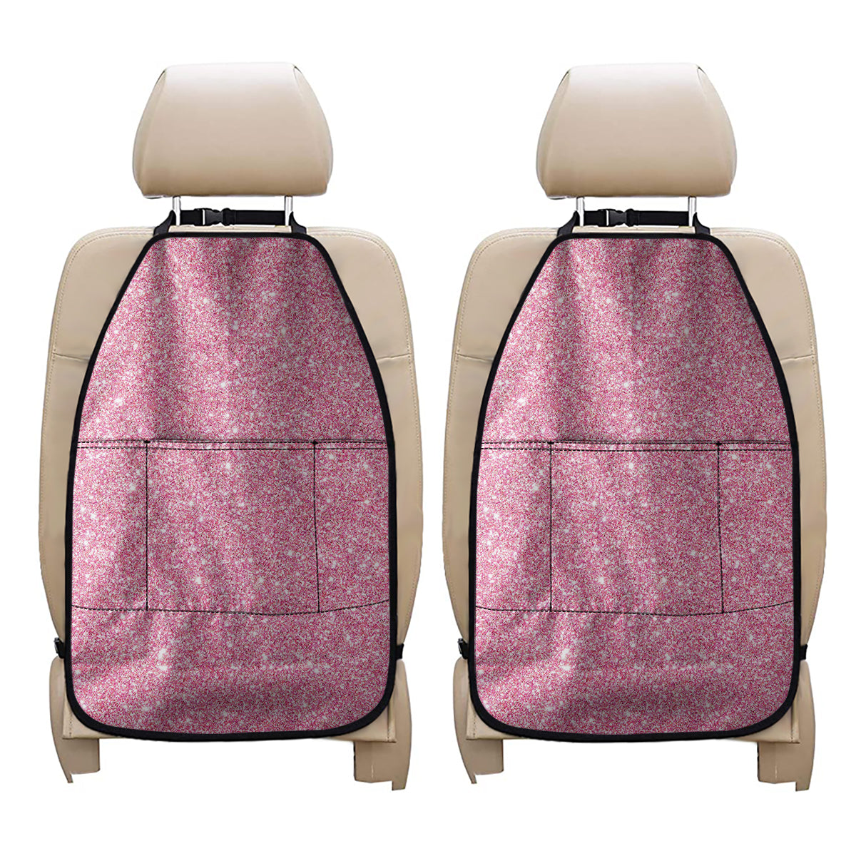 Pink Glitter Artwork Print (NOT Real Glitter) Car Seat Organizers