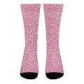 Pink (NOT Real) Glitter Print Crew Socks