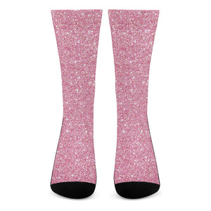 Pink Glitter Artwork Print (NOT Real Glitter) Crew Socks