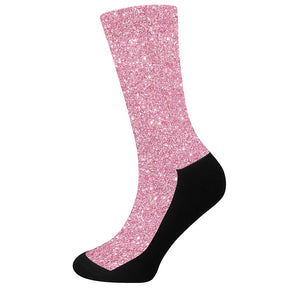 Pink Glitter Artwork Print (NOT Real Glitter) Crew Socks