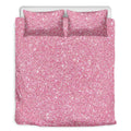 Pink (NOT Real) Glitter Print Duvet Cover Bedding Set