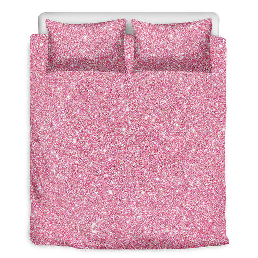 Pink Glitter Artwork Print (NOT Real Glitter) Duvet Cover Bedding Set