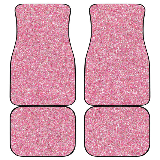 Pink Glitter Artwork Print (NOT Real Glitter) Front and Back Car Floor Mats