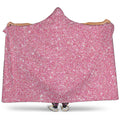 Pink (NOT Real) Glitter Print Hooded Blanket