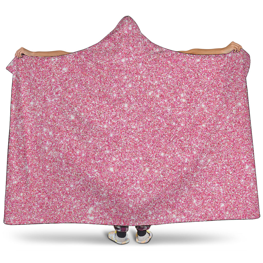 Pink Glitter Artwork Print (NOT Real Glitter) Hooded Blanket