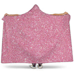 Pink Glitter Artwork Print (NOT Real Glitter) Hooded Blanket