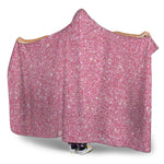 Pink Glitter Artwork Print (NOT Real Glitter) Hooded Blanket