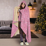 Pink Glitter Artwork Print (NOT Real Glitter) Hooded Blanket
