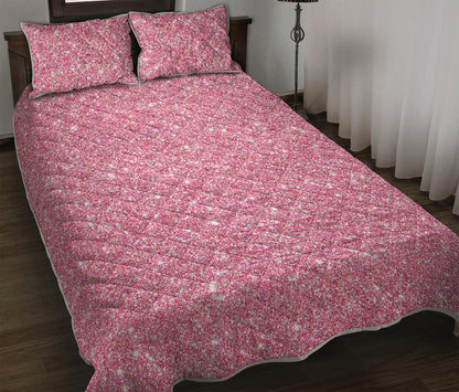 Pink Glitter Artwork Print (NOT Real Glitter) Quilt Bed Set