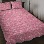 Pink Glitter Artwork Print (NOT Real Glitter) Quilt Bed Set