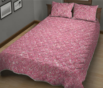 Pink Glitter Artwork Print (NOT Real Glitter) Quilt Bed Set