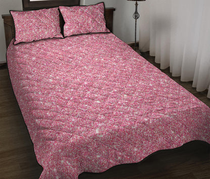 Pink Glitter Artwork Print (NOT Real Glitter) Quilt Bed Set