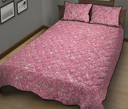 Pink Glitter Artwork Print (NOT Real Glitter) Quilt Bed Set