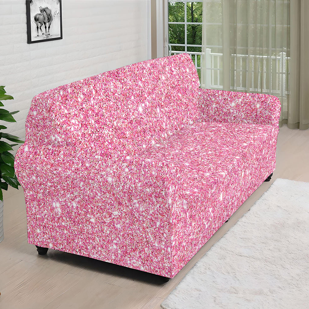 Pink Glitter Artwork Print (NOT Real Glitter) Sofa Cover