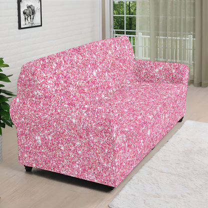 Pink Glitter Artwork Print (NOT Real Glitter) Sofa Cover