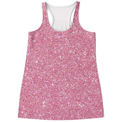 Pink Glitter Artwork Print (NOT Real Glitter) Women's Racerback Tank Top