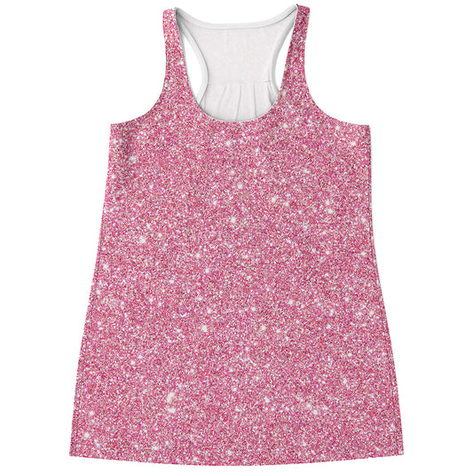 Pink Glitter Artwork Print (NOT Real Glitter) Women's Racerback Tank Top